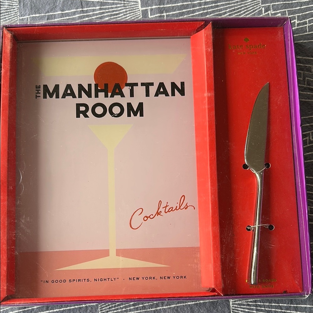 Kate Spade glass cheese board & knife Lenox MANHATTAN ROOM Putting on the Glitz